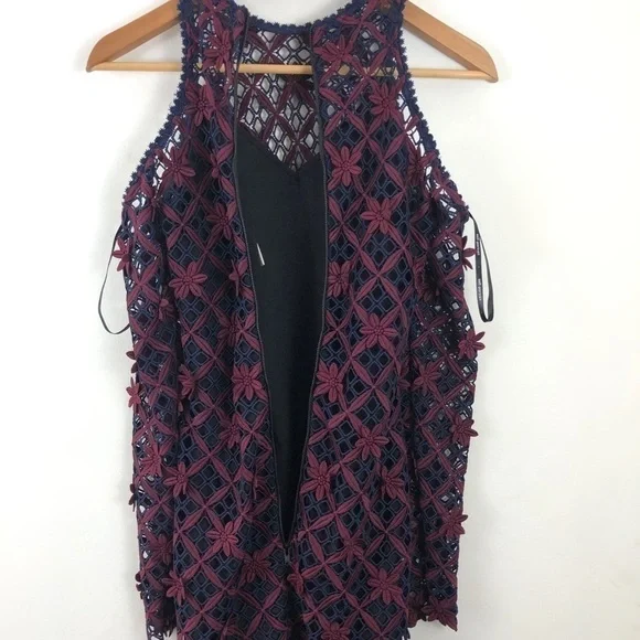 tight fitting burgundy prom dress Burgundy Flower Lace Midi Dress – self-portrait-US